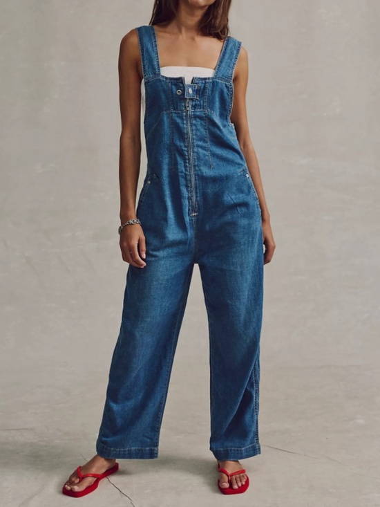 Free People Pants - 🆕 WE THE FREE JUDE 100% COTTON DENIM ONE PIECE OVERALLS JUMPSUIT